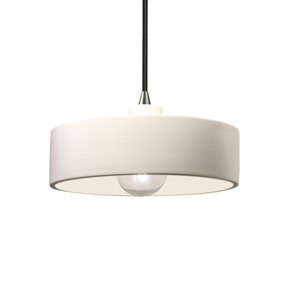 Radiance Dish Pendant Light in Matte White/Brushed Nickel/Black.