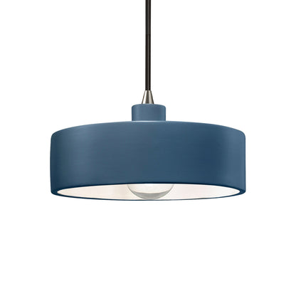 Radiance Dish Pendant Light in Midnight Sky/Brushed Nickel/Black.