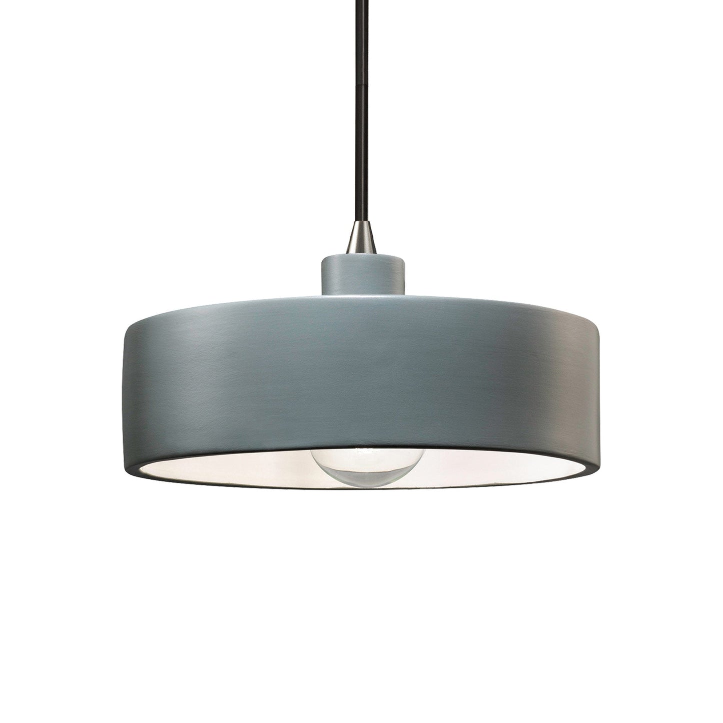 Radiance Dish Pendant Light in Pewter Green/Brushed Nickel/Black.