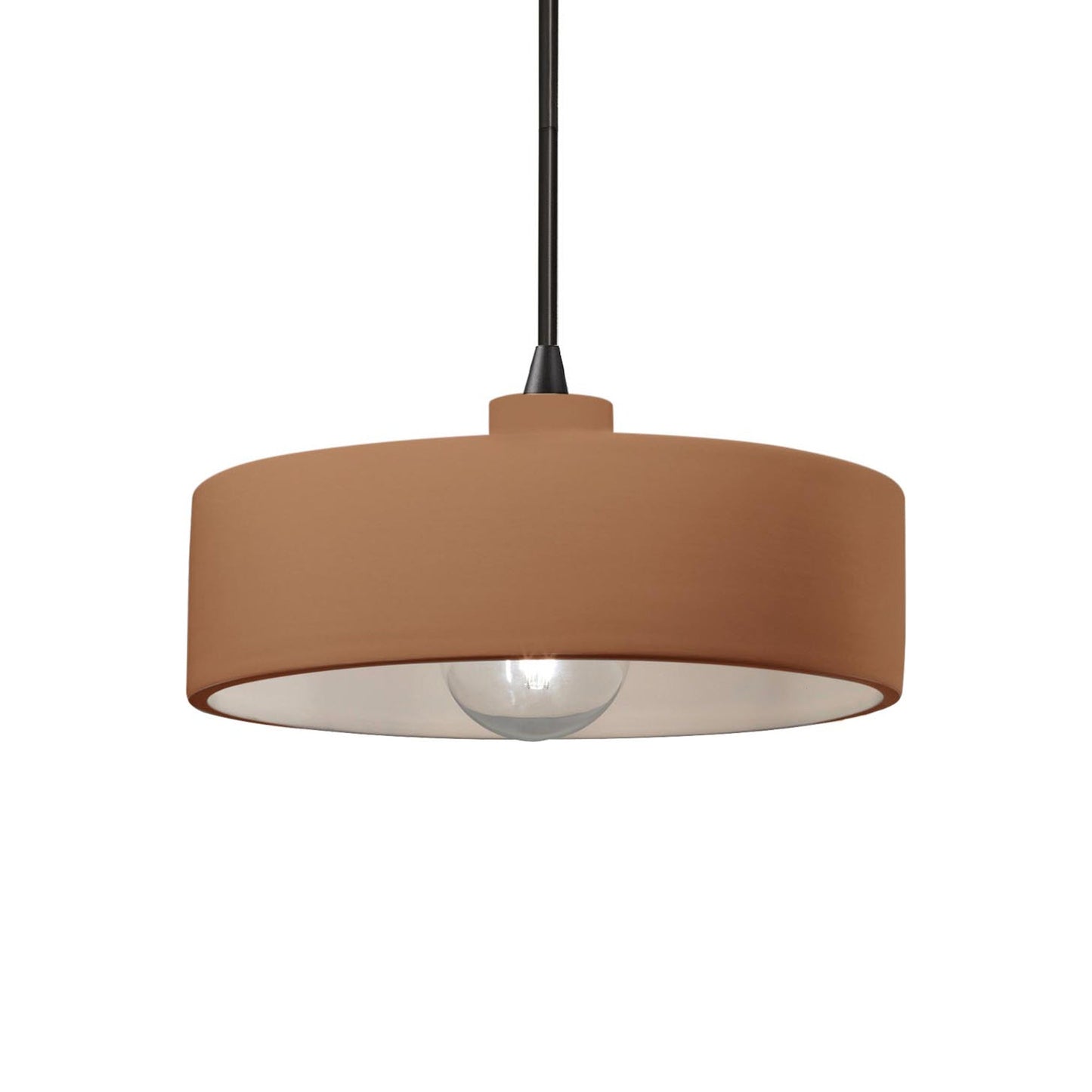 Radiance Dish Pendant Light in Adobe/Matte Black/Black.