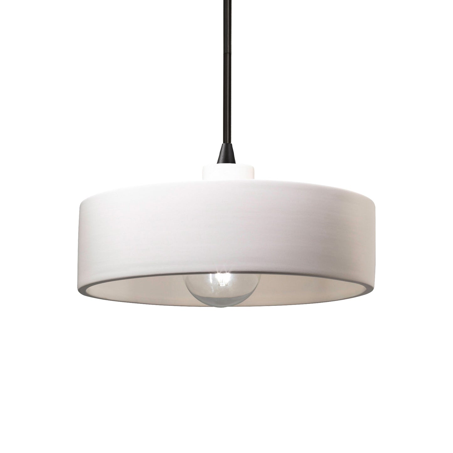 Radiance Dish Pendant Light in Bisque/Matte Black/Black.