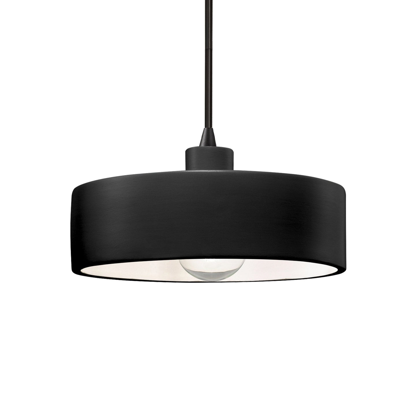Radiance Dish Pendant Light in Carbon Matte Black/Matte Black/Black.