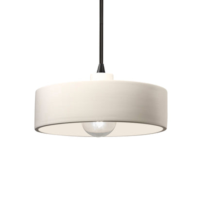 Radiance Dish Pendant Light in Matte White/Matte Black/Black.