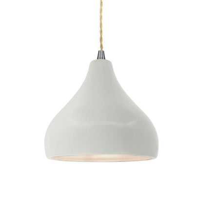 Radiance Droplet LED Pendant Light in Matte White/Brushed Nickel/Beige Twist.