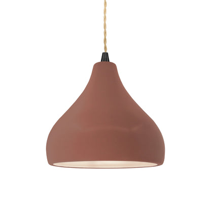 Radiance Droplet LED Pendant Light in Canyon Clay/Matte Black/Beige Twist.