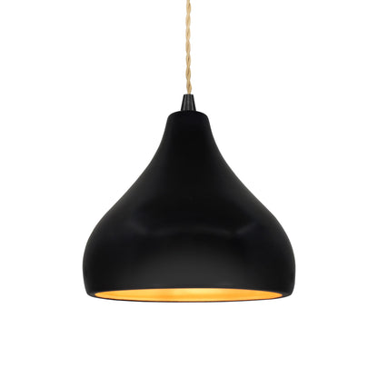 Radiance Droplet LED Pendant Light in Carbon Matte Black/Champagne Gold/Matte Black/Beige Twist.