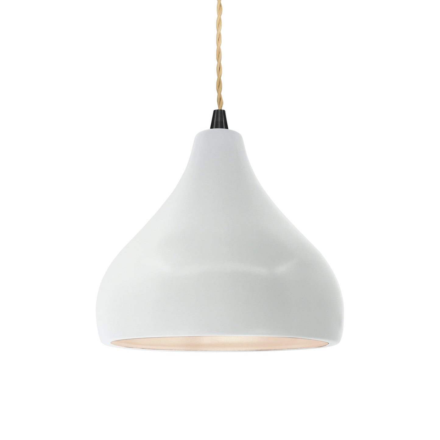 Radiance Droplet LED Pendant Light in Gloss White/Matte Black/Beige Twist.