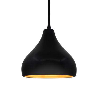 Radiance Droplet LED Pendant Light in Carbon Matte Black/Champagne Gold/Matte Black/Black.