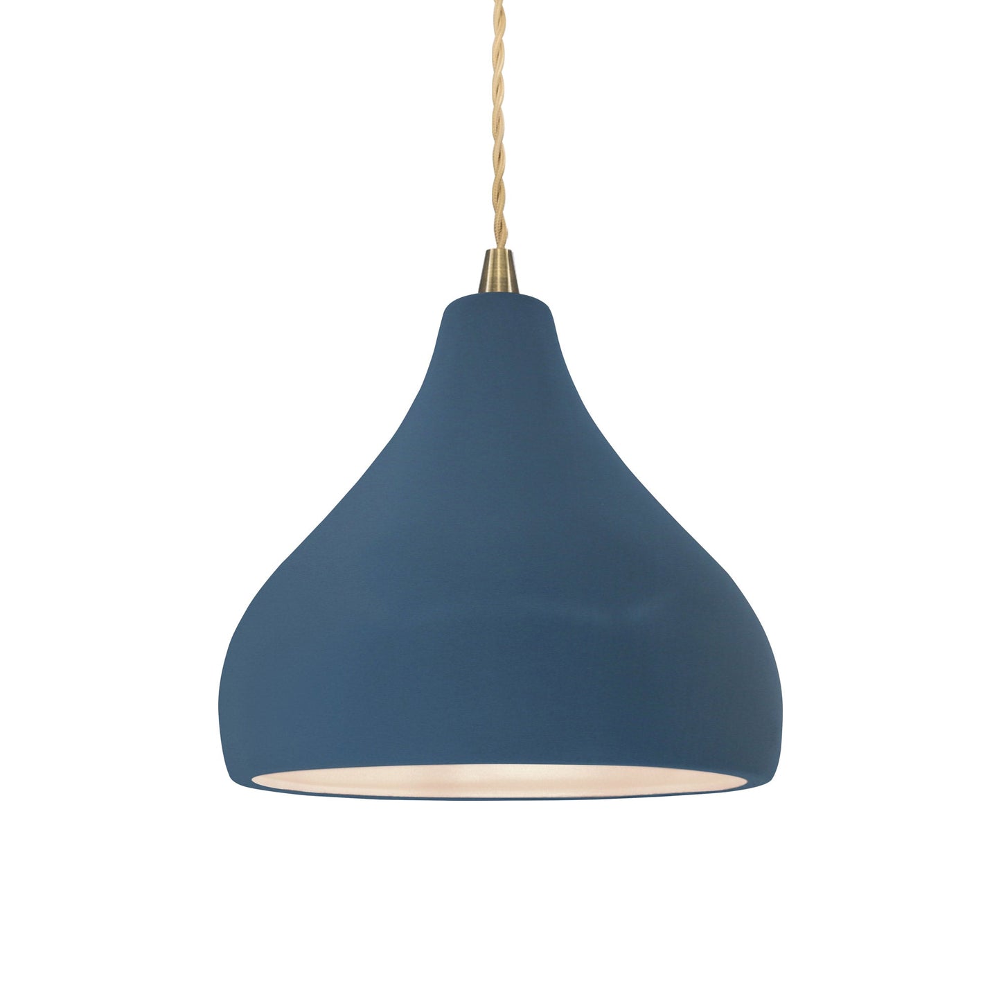 Radiance Droplet Pendant Light in Midnight Sky/Brushed Nickel/Beige Twist.