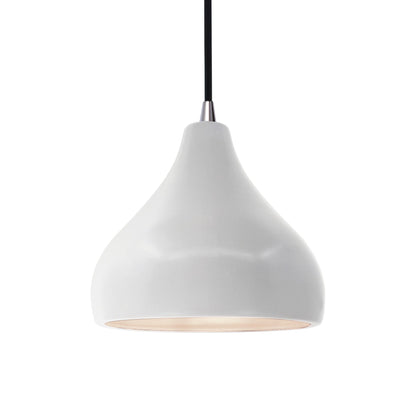 Radiance Droplet Pendant Light in Bisque/Brushed Nickel/Black.