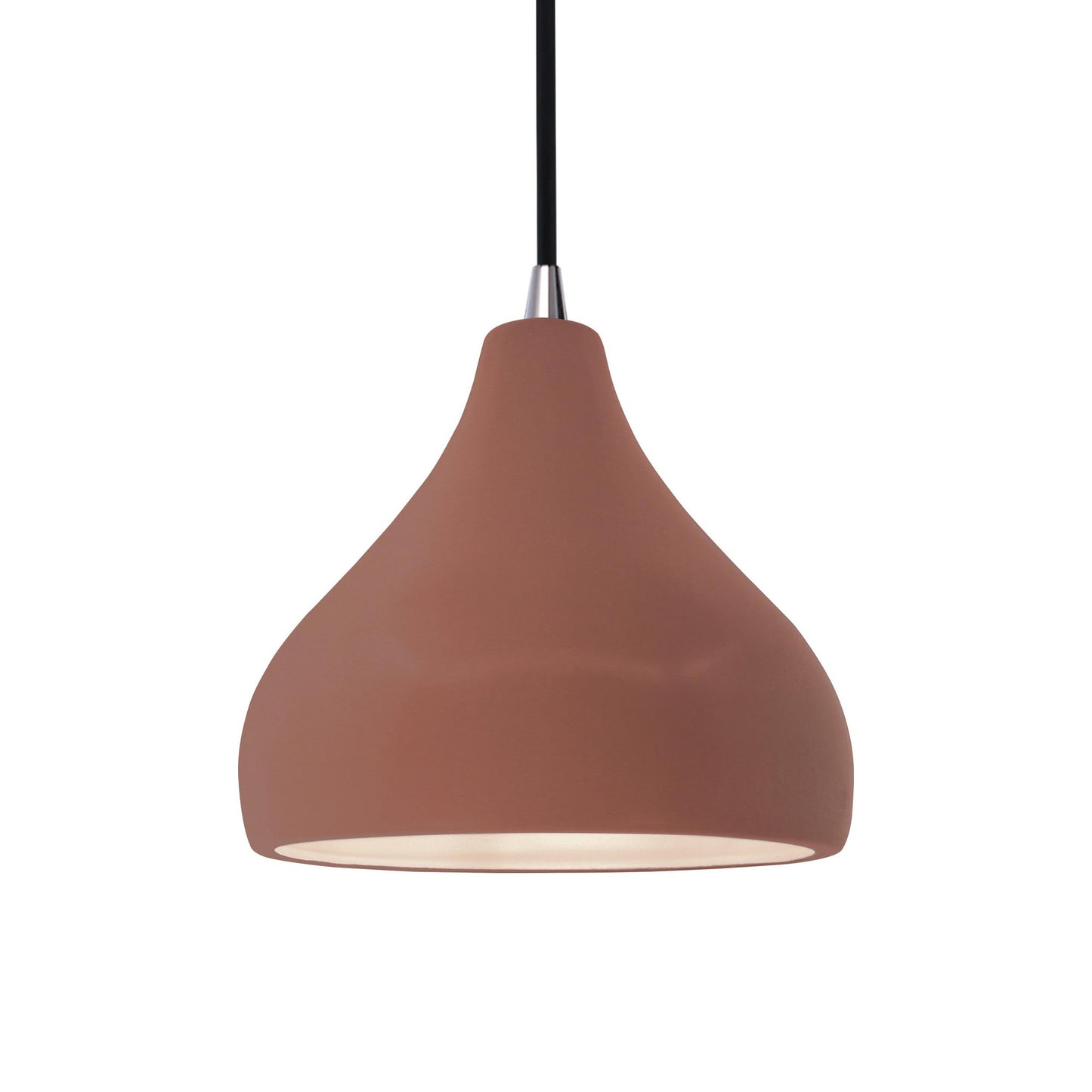Radiance Droplet Pendant Light in Canyon Clay/Brushed Nickel/Black.