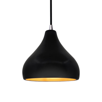 Radiance Droplet Pendant Light in Carbon Matte Black/Champagne Gold/Brushed Nickel/Black.
