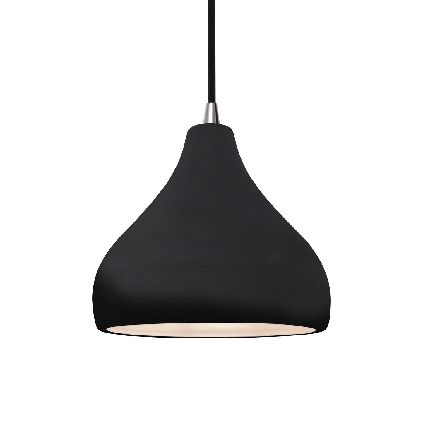 Radiance Droplet Pendant Light in Gloss Black/Brushed Nickel/Black.