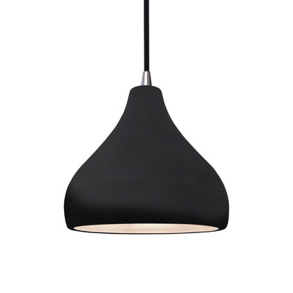 Radiance Droplet Pendant Light in Gloss Black/Brushed Nickel/Black.