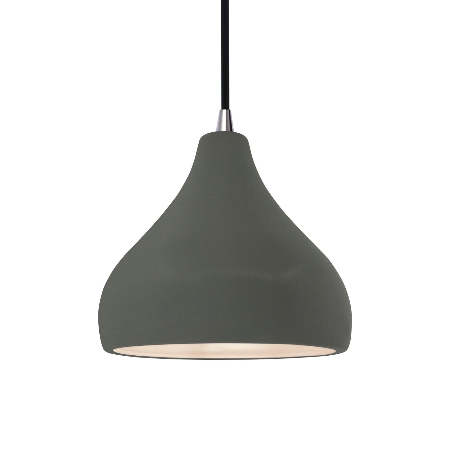 Radiance Droplet Pendant Light in Pewter Green/Brushed Nickel/Black.