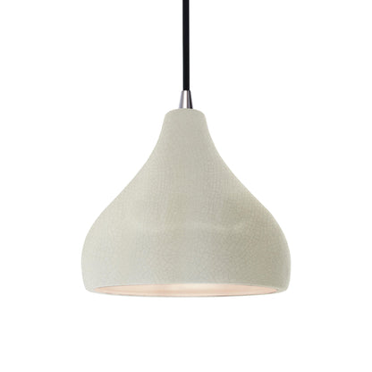 Radiance Droplet Pendant Light in White Crackle/Brushed Nickel/Black.