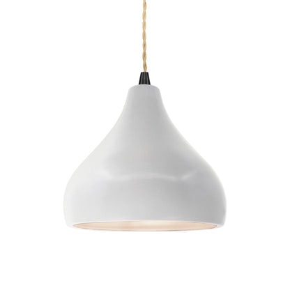 Radiance Droplet Pendant Light in Bisque/Matte Black/Beige Twist.