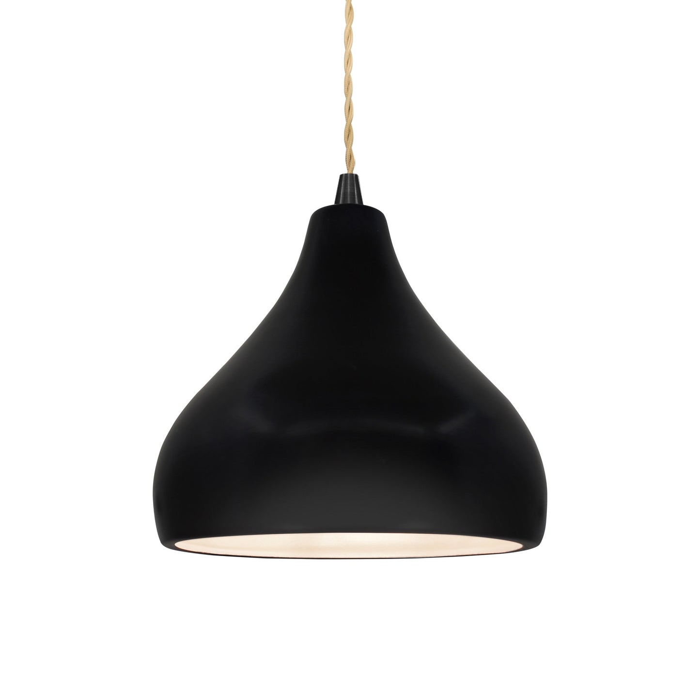 Radiance Droplet Pendant Light in Carbon Matte Black/Matte Black/Beige Twist.