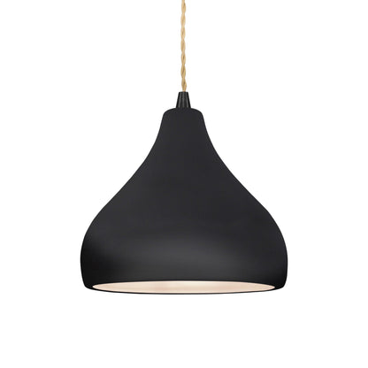 Radiance Droplet Pendant Light in Gloss Black/Matte Black/Beige Twist.