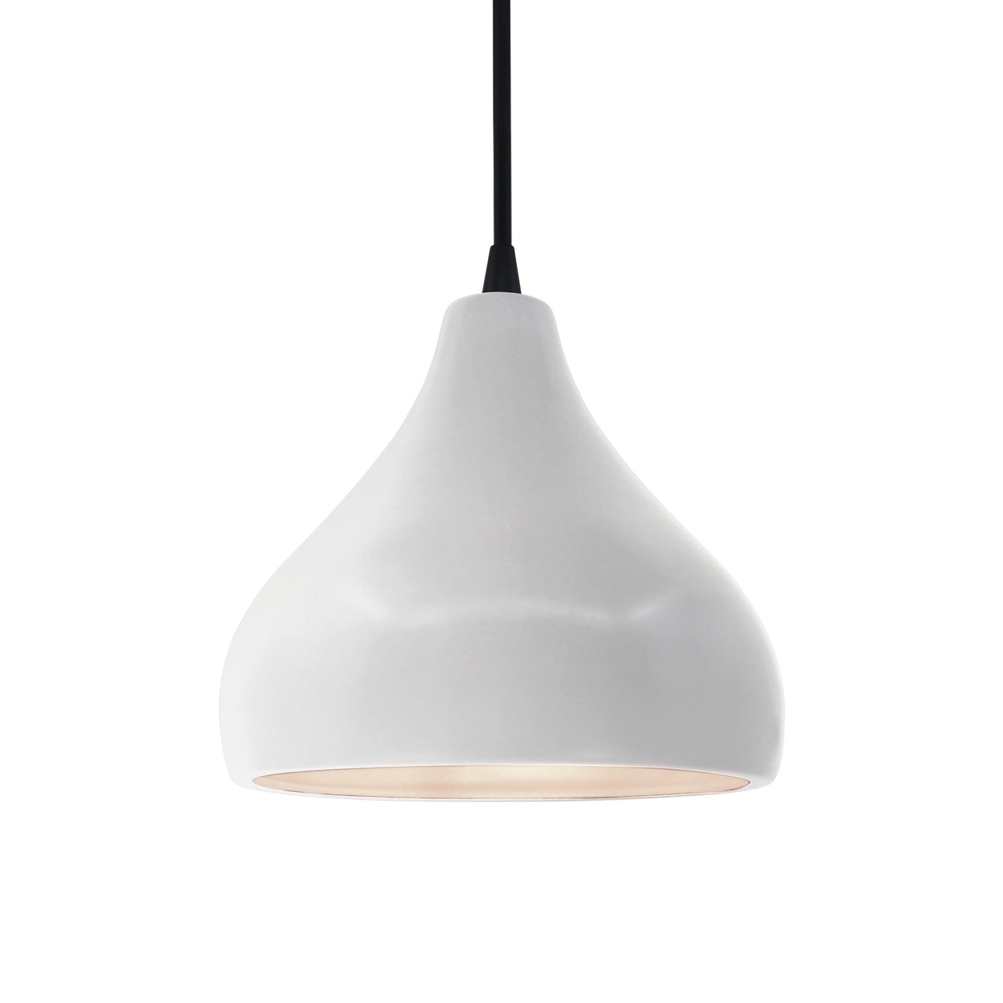 Radiance Droplet Pendant Light in Bisque/Matte Black/Black.