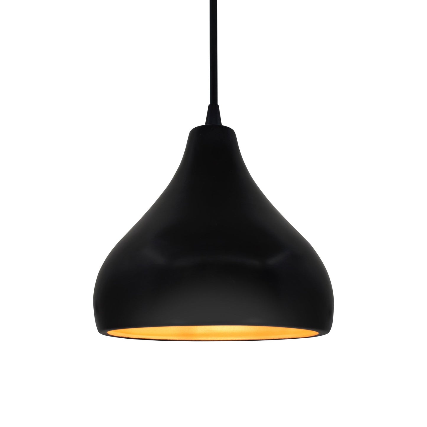 Radiance Droplet Pendant Light in Carbon Matte Black/Champagne Gold/Matte Black/Black.