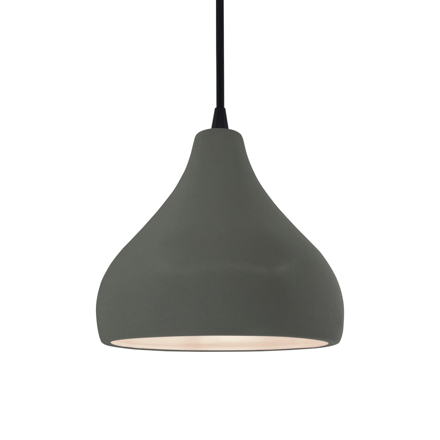 Radiance Droplet Pendant Light in Pewter Green/Matte Black/Black.