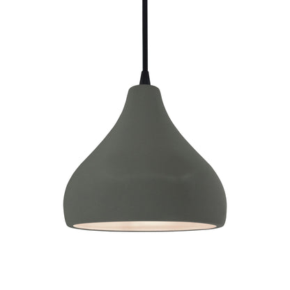 Radiance Droplet Pendant Light in Pewter Green/Matte Black/Black.