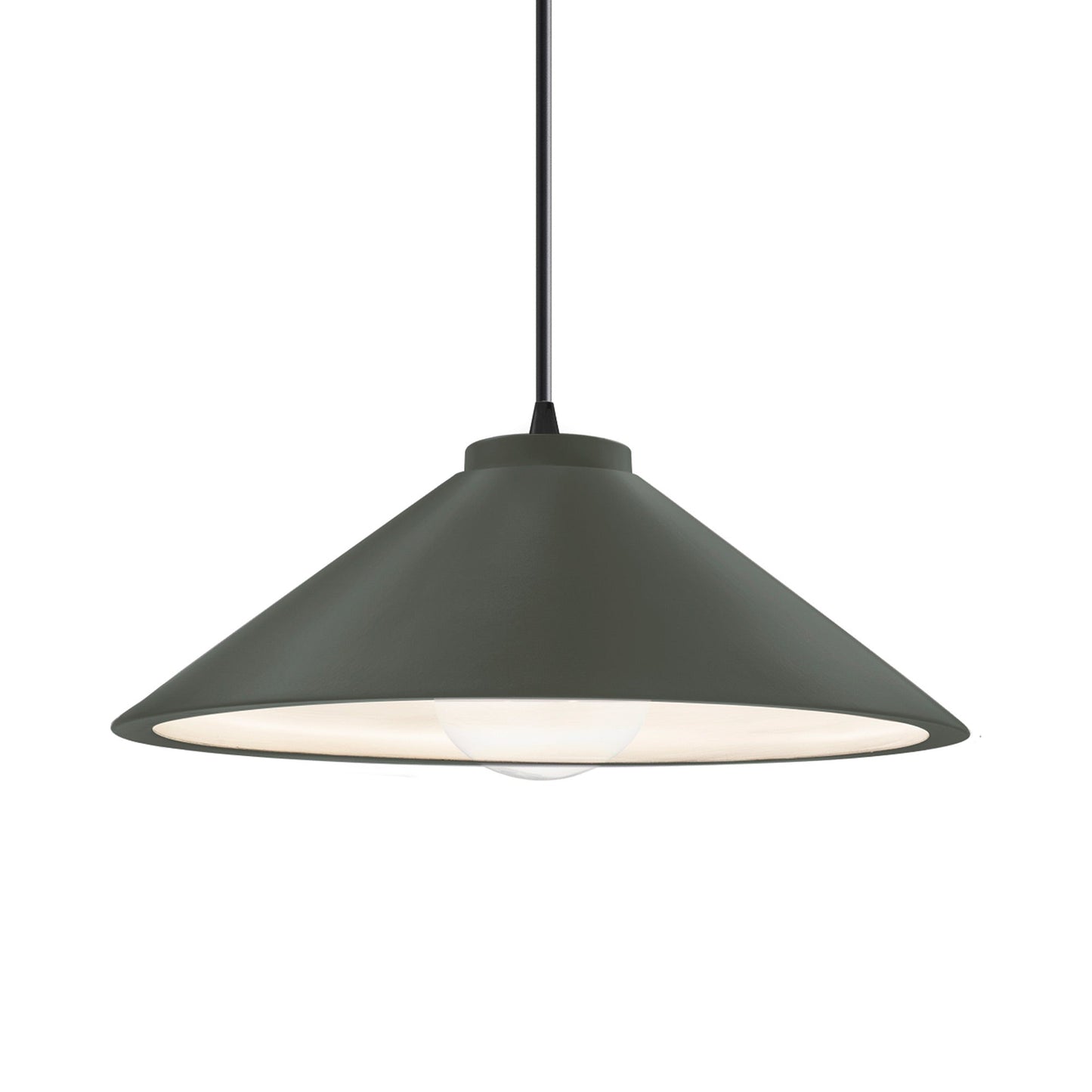 Radiance Flare LED Pendant Light in Pewter Green/Matte Black/Black.