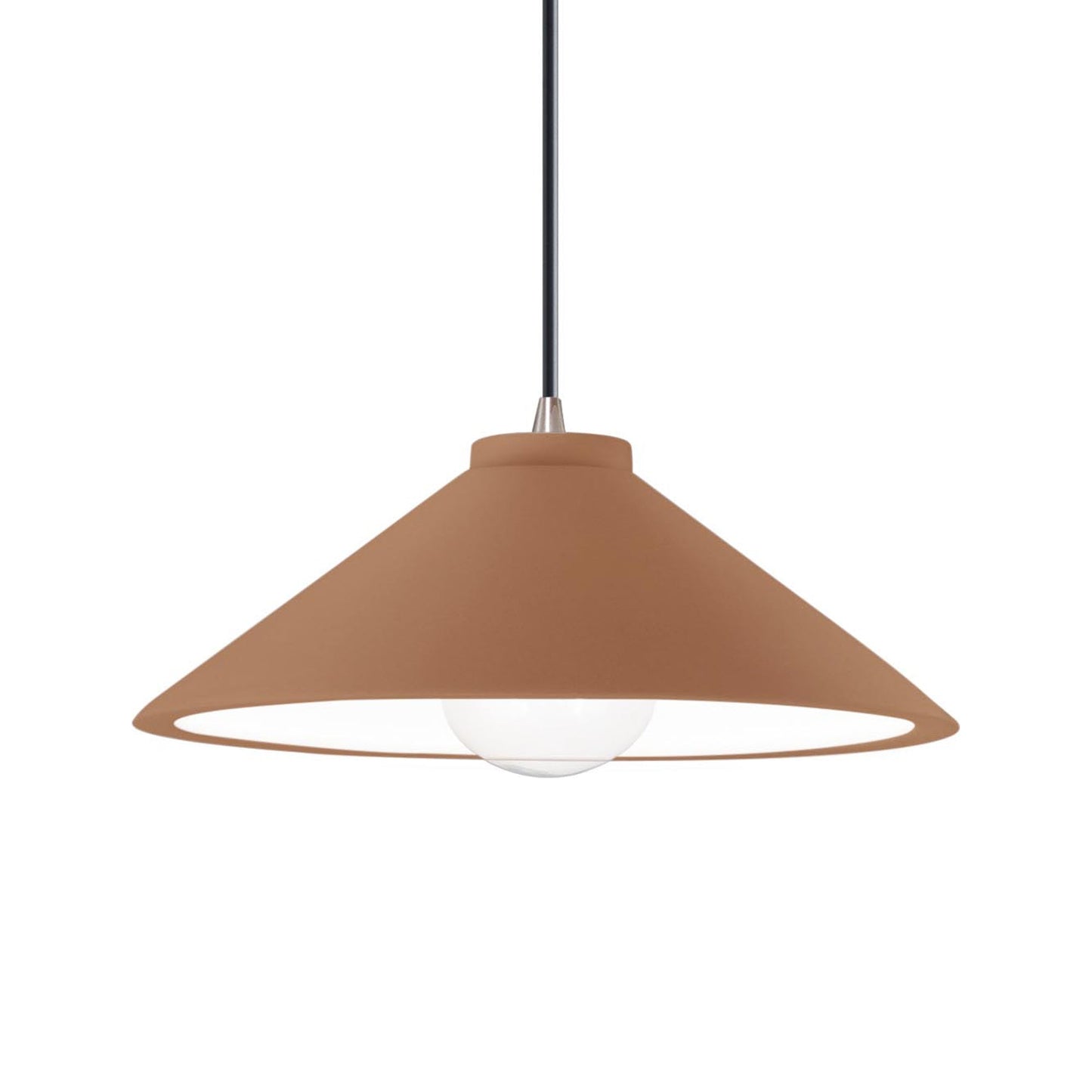 Radiance Flare Pendant Light in Adobe/Brushed Nickel/Black.