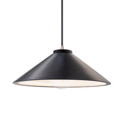 Radiance Flare Pendant Light in Carbon Matte Black/Brushed Nickel/Black.