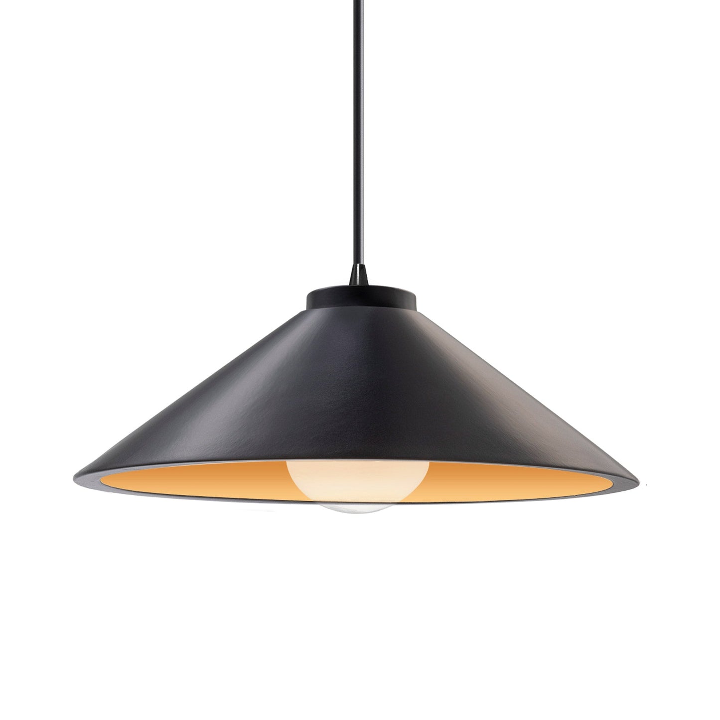 Radiance Flare Pendant Light in Carbon Matte Black/Champagne Gold/Matte Black/Black.