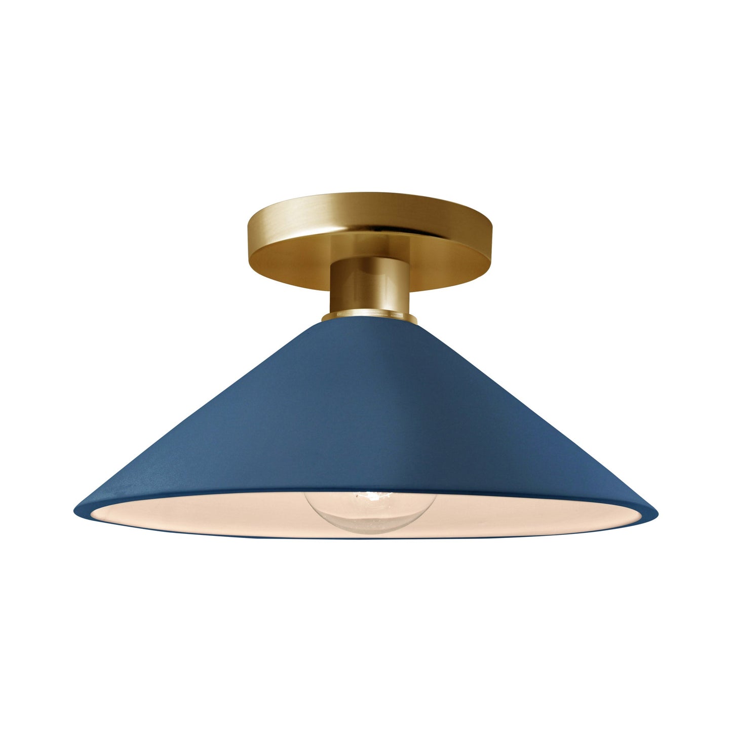 Radiance Flare Semi Flush Mount Ceiling Light in Midnight Sky/Brushed Brass.