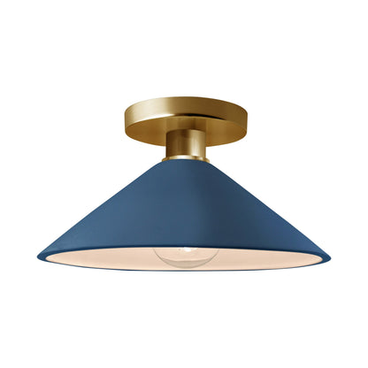Radiance Flare Semi Flush Mount Ceiling Light in Midnight Sky/Brushed Brass.
