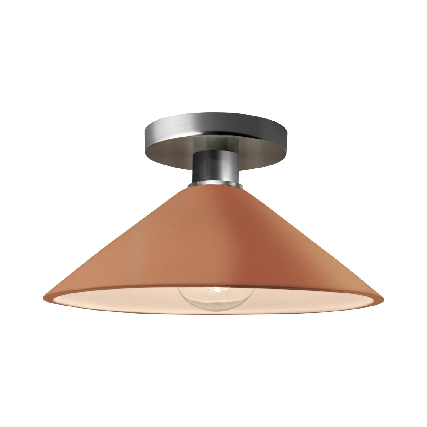 Radiance Flare Semi Flush Mount Ceiling Light in Adobe/Brushed Nickel.