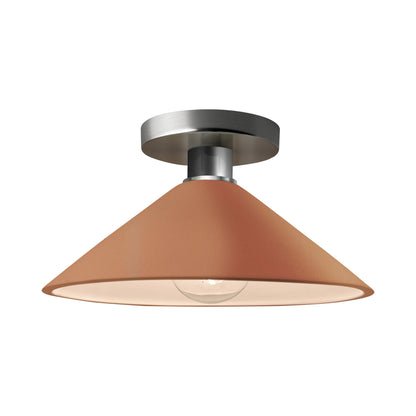 Radiance Flare Semi Flush Mount Ceiling Light in Adobe/Brushed Nickel.