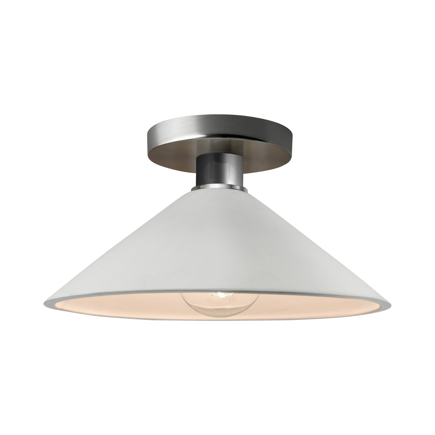 Radiance Flare Semi Flush Mount Ceiling Light in Bisque/Brushed Nickel.