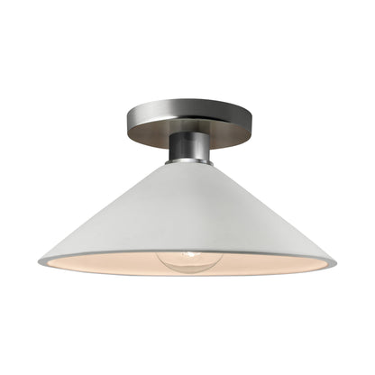 Radiance Flare Semi Flush Mount Ceiling Light in Bisque/Brushed Nickel.