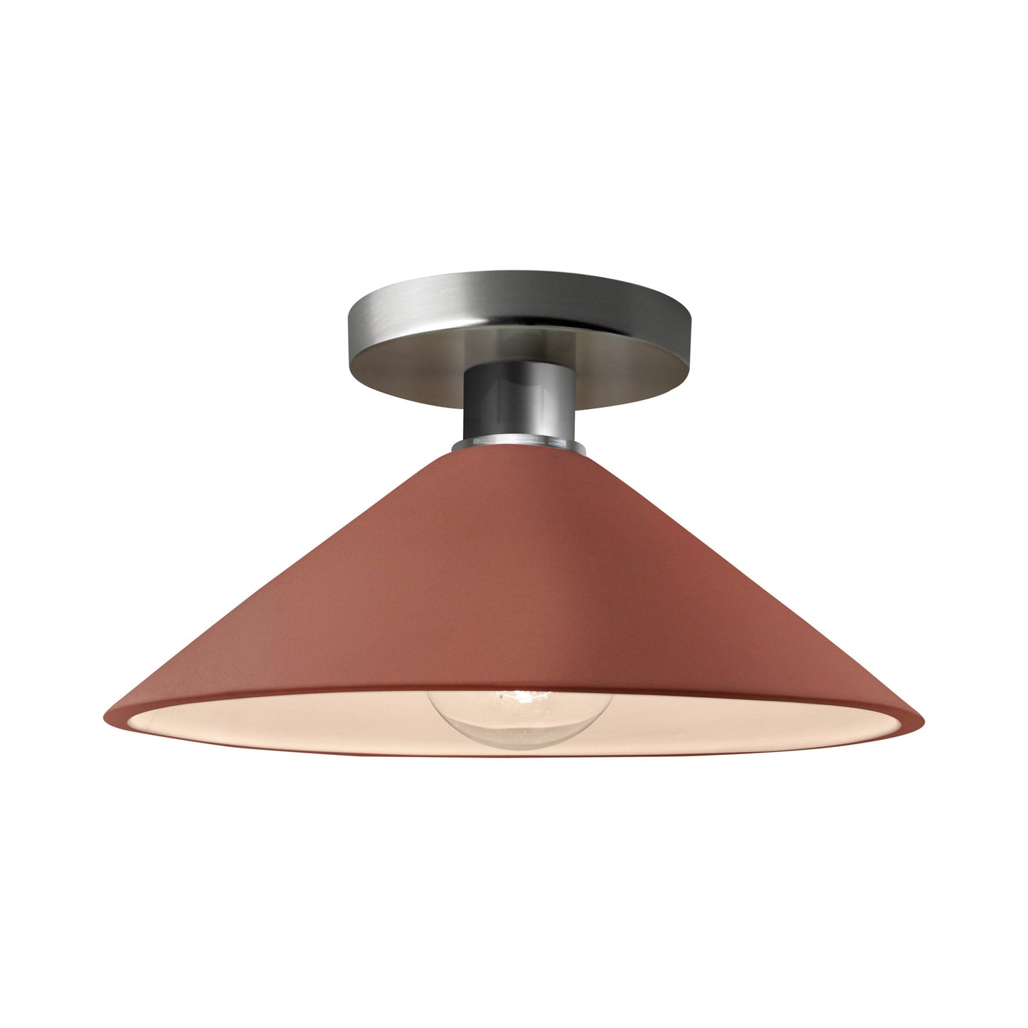 Radiance Flare Semi Flush Mount Ceiling Light in Canyon Clay/Brushed Nickel.