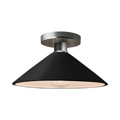 Radiance Flare Semi Flush Mount Ceiling Light in Carbon Matte Black/Brushed Nickel.