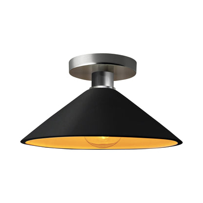 Radiance Flare Semi Flush Mount Ceiling Light in Carbon Matte Black/Champagne Gold/Brushed Nickel.