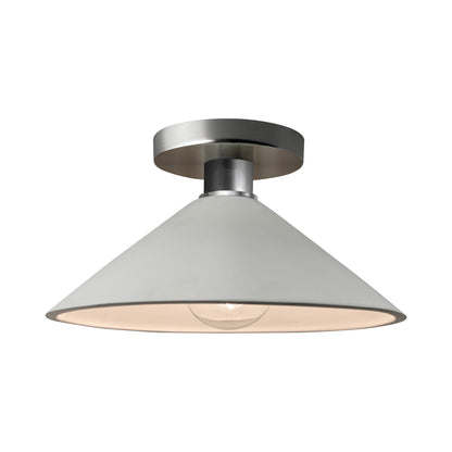 Radiance Flare Semi Flush Mount Ceiling Light in Matte White/Brushed Nickel.