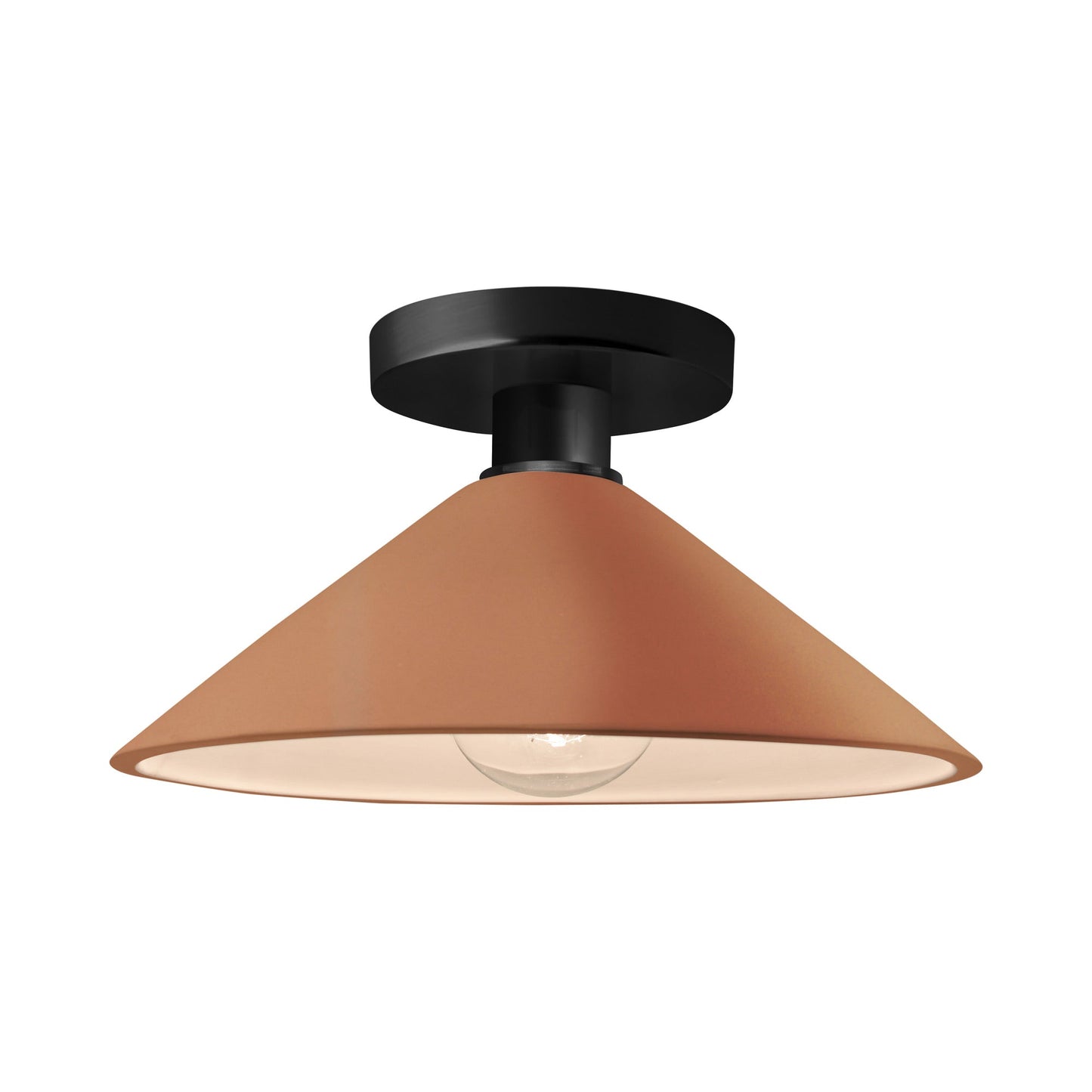 Radiance Flare Semi Flush Mount Ceiling Light in Adobe/Matte Black.