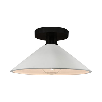 Radiance Flare Semi Flush Mount Ceiling Light in Bisque/Matte Black.