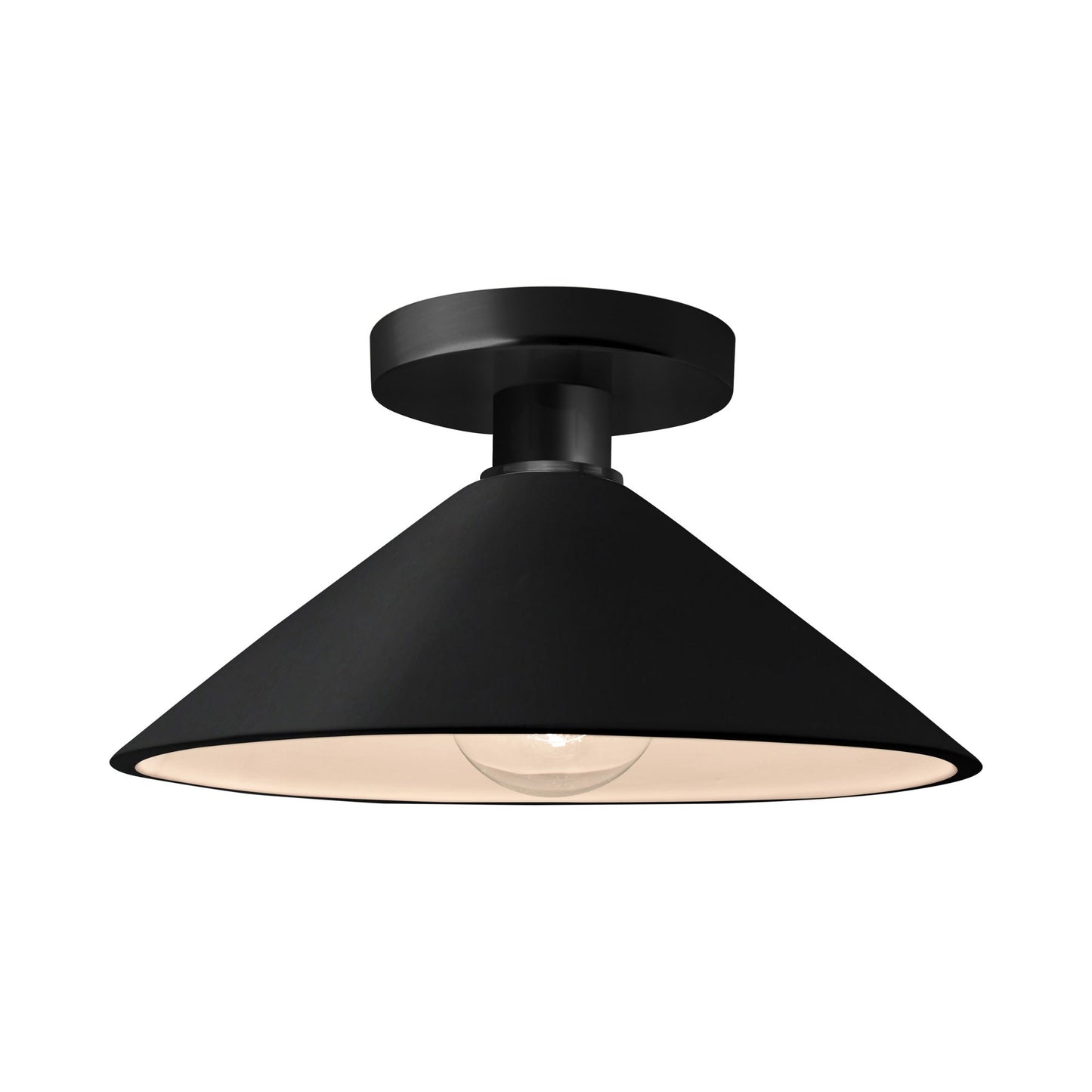 Radiance Flare Semi Flush Mount Ceiling Light in Carbon Matte Black/Matte Black.