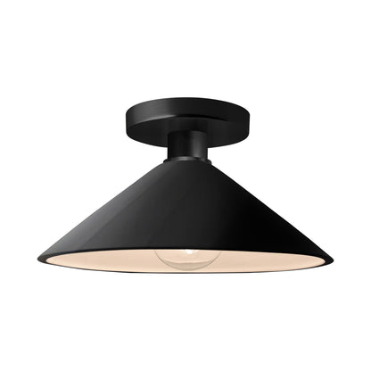 Radiance Flare Semi Flush Mount Ceiling Light in Gloss Black/Matte Black.
