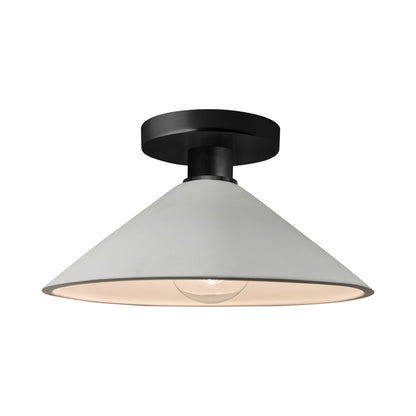 Radiance Flare Semi Flush Mount Ceiling Light in Matte White/Matte Black.