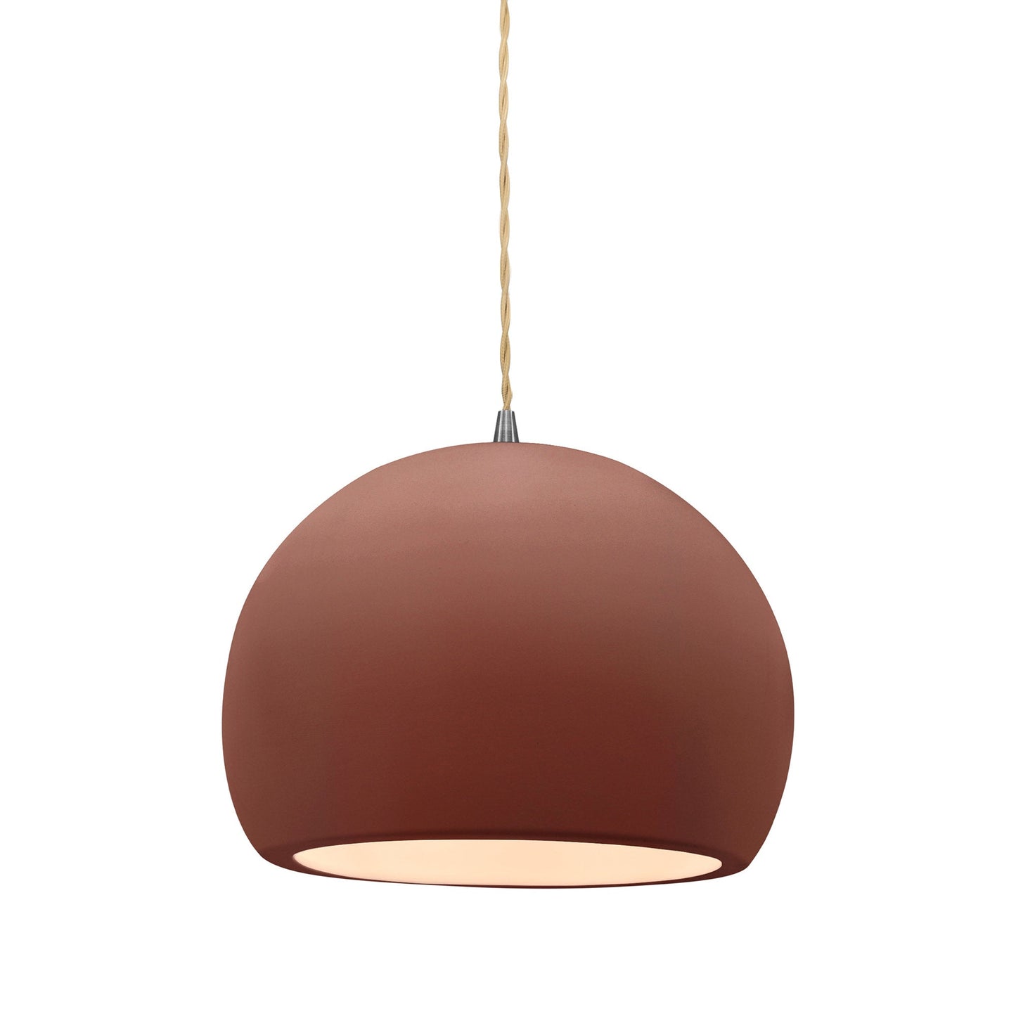 Radiance Globe LED Pendant Light in Canyon Clay/Brushed Nickel (Medium).