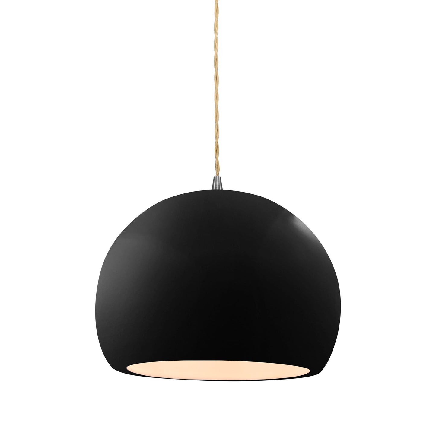 Radiance Globe LED Pendant Light in Gloss Black/Brushed Nickel (Medium).