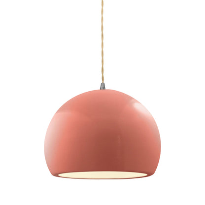 Radiance Globe LED Pendant Light in Gloss Blush/Brushed Nickel (Medium).