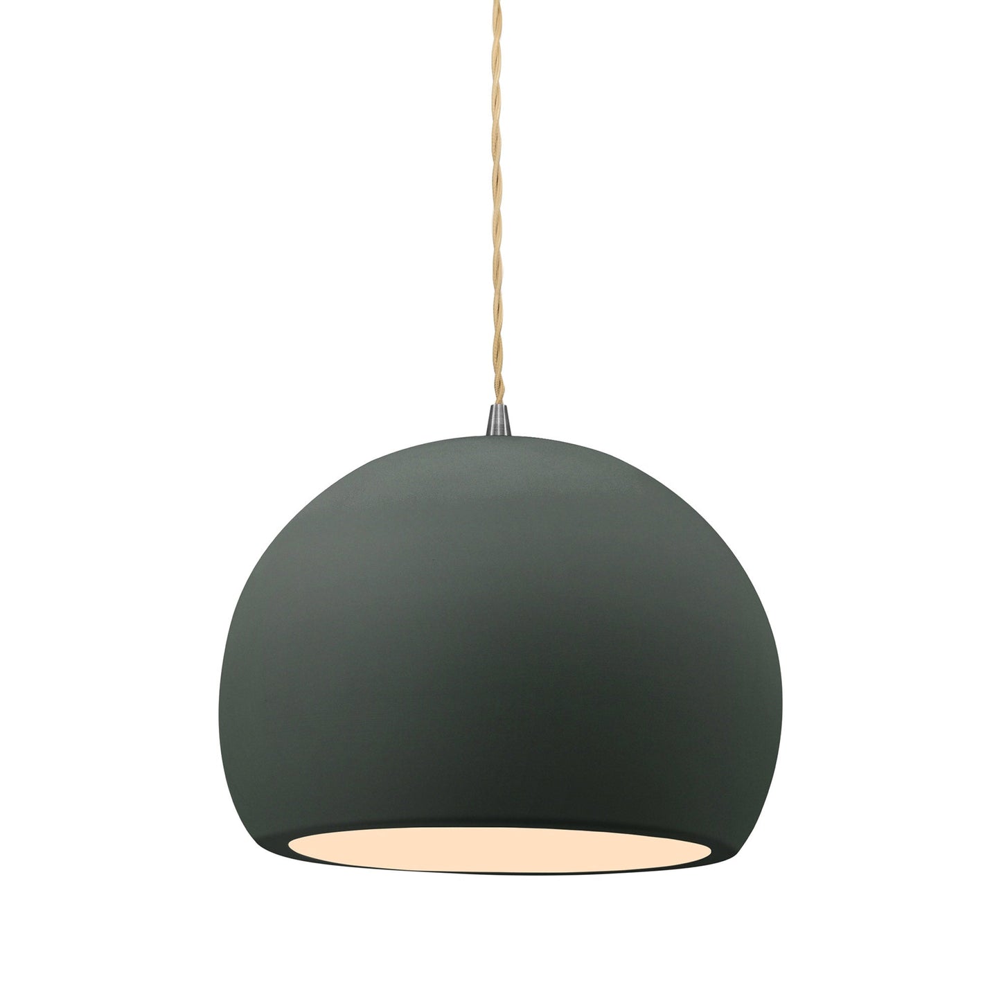 Radiance Globe LED Pendant Light in Pewter Green/Brushed Nickel (Medium).